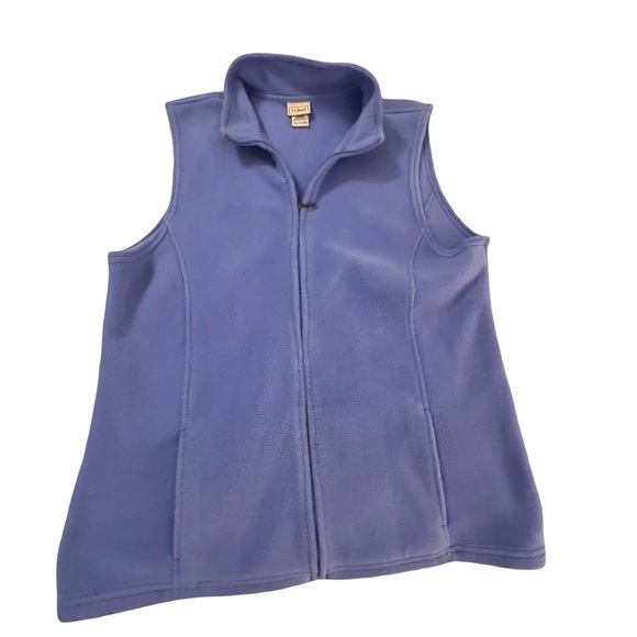 LL Bean Vintage  Lavender Fleece Vest Women’s Large - Picture 1 of 6